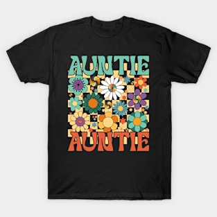 Floral Wildflowers Auntie Gift For Women Mothers Day T-Shirt